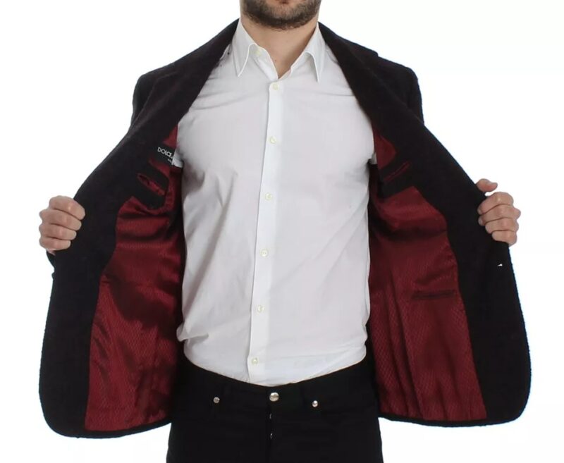 Dolce & Gabbana Bordeaux Alpaca Two Button Jacket Blazer - Image 6
