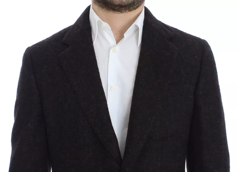 Dolce & Gabbana Bordeaux Alpaca Two Button Jacket Blazer - Image 8