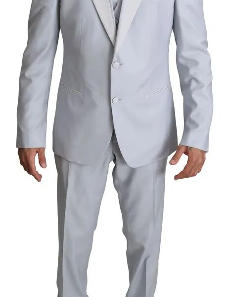 Dolce & Gabbana Light Blue Wool 3 Piece SICILIA Suit