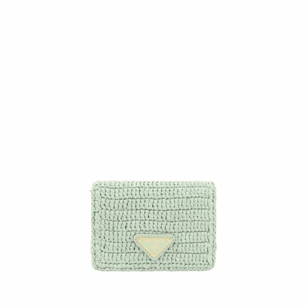Prada Raffia Card Holder