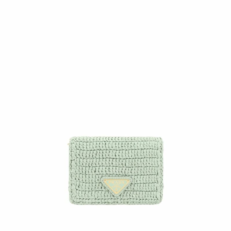 Prada Raffia Card Holder