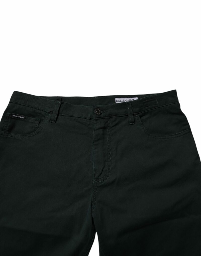 Dolce & Gabbana Dark Green Cotton Loose Skinny Men Denim Jeans - Image 5