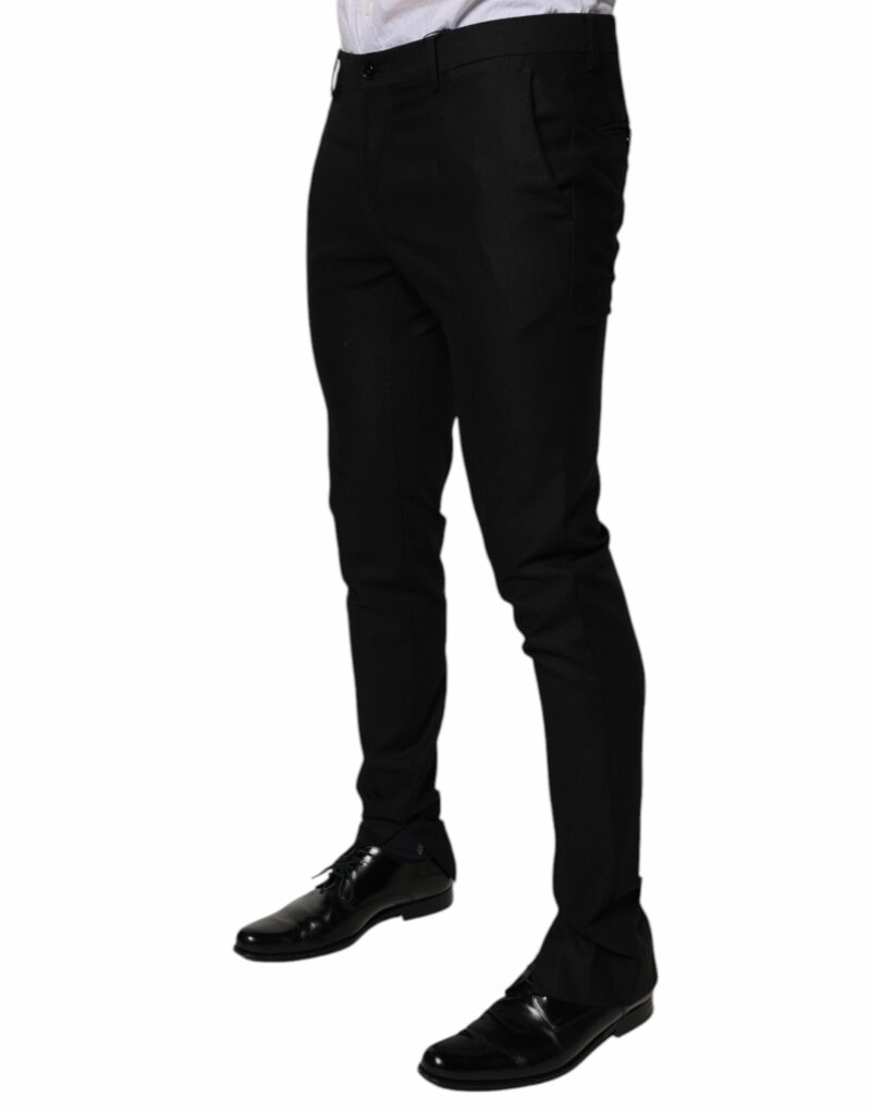 Dolce & Gabbana Black Virgin Wool MenSkinny Dress Formal Pants - Image 3