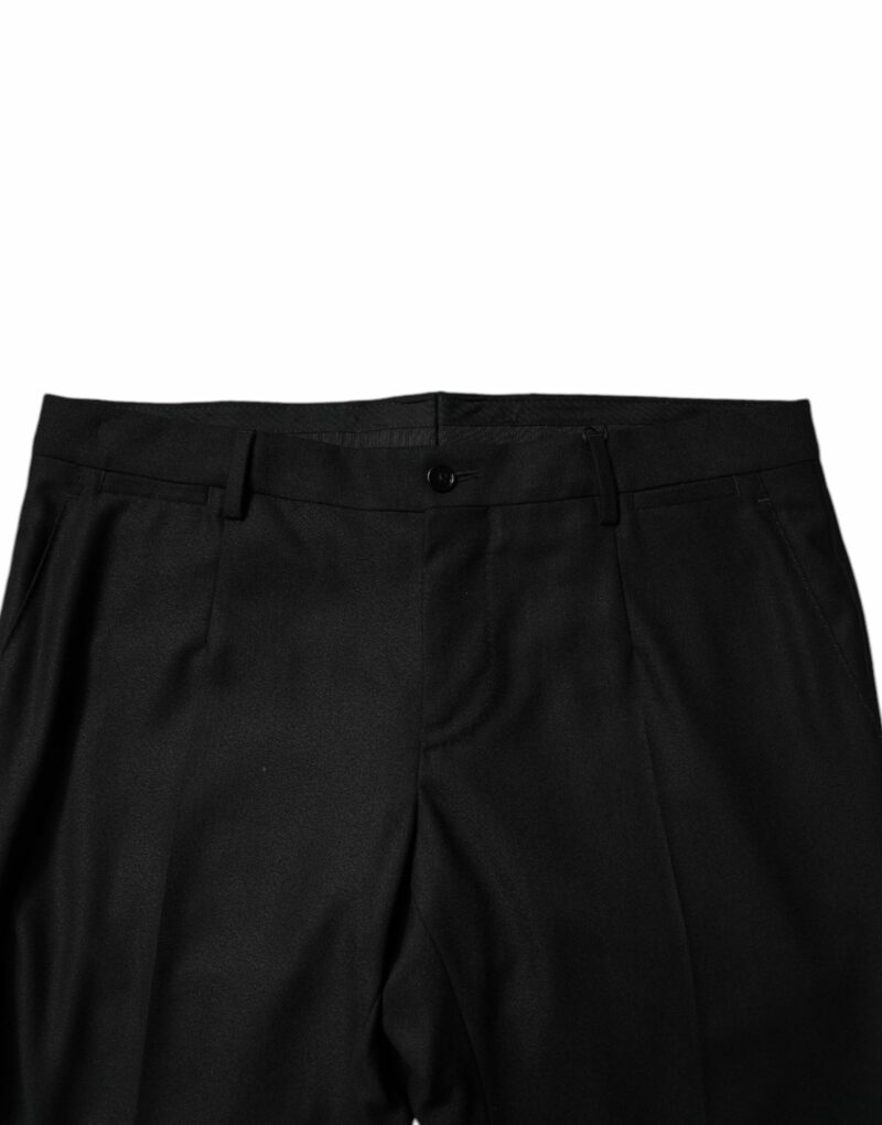 Dolce & Gabbana Black Virgin Wool MenSkinny Dress Formal Pants - Image 5