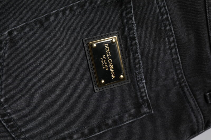 Dolce & Gabbana Black Cotton Cargo Denim Men Bermuda Shorts - Image 6