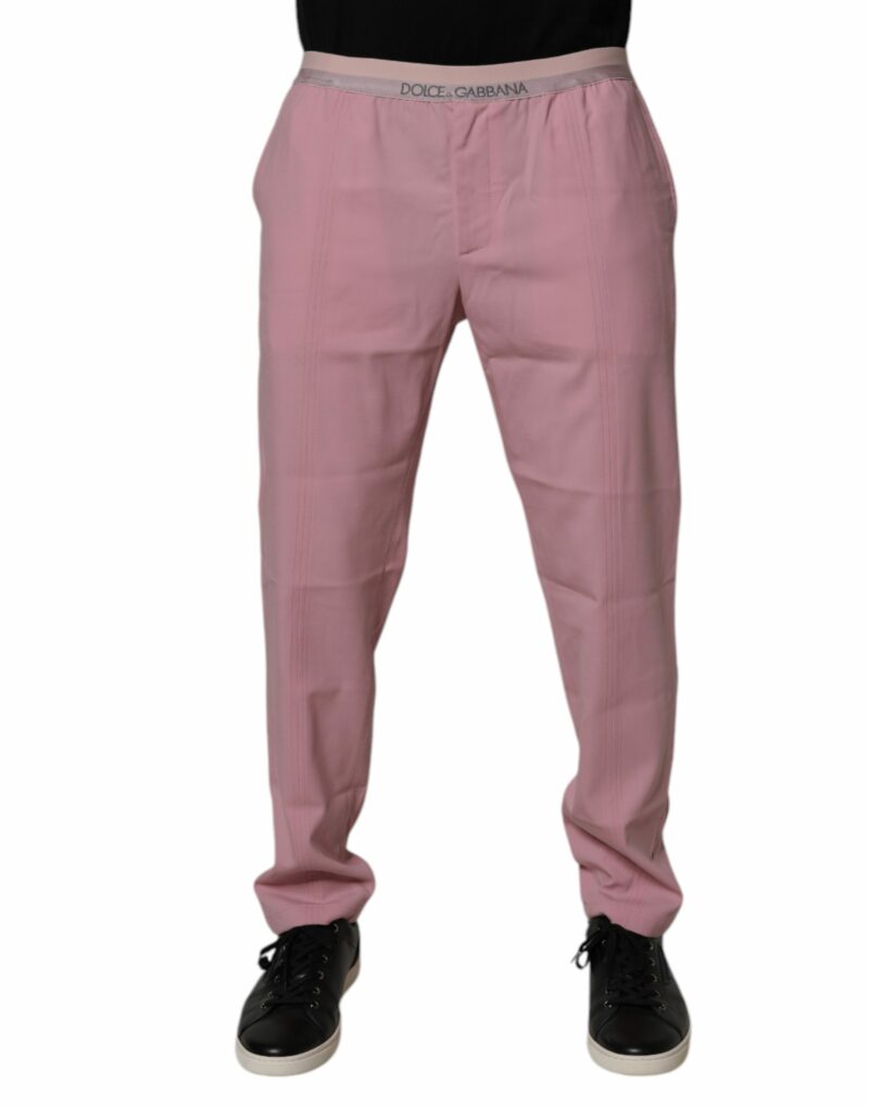 Dolce & Gabbana Pink Cotton Stretch Chino Pants - Image 2