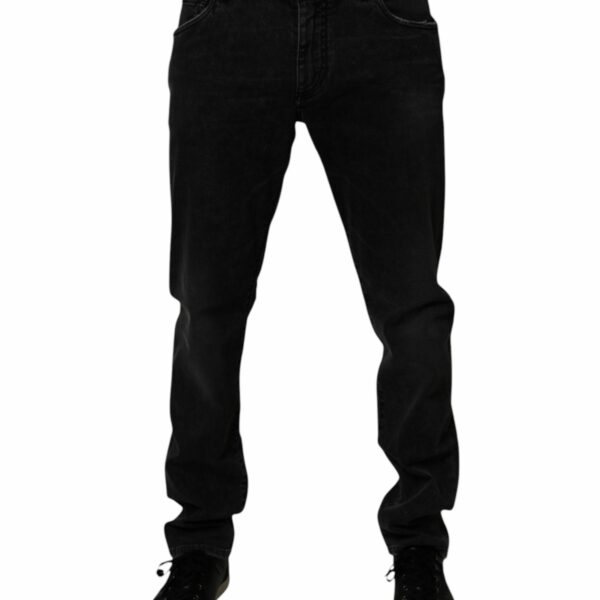 Dolce & Gabbana Black Cotton Stretch Slim Fit Men Denim Jeans