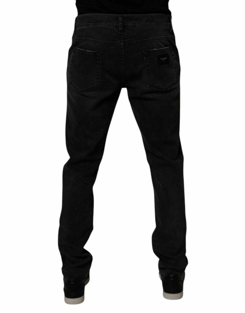 Dolce & Gabbana Black Cotton Stretch Slim Fit Men Denim Jeans - Image 4