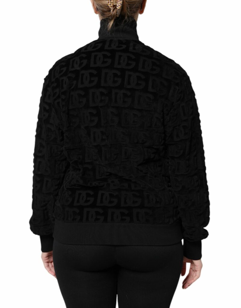 Dolce & Gabbana Black Logo Monogram Full Zip Bomber Jacket - Image 4