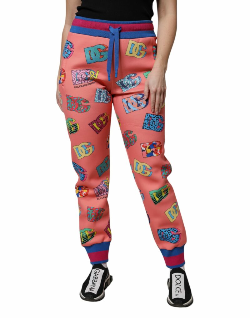 Dolce & Gabbana Pink Logo Monogram Jogger Sweatpants Pants - Image 2