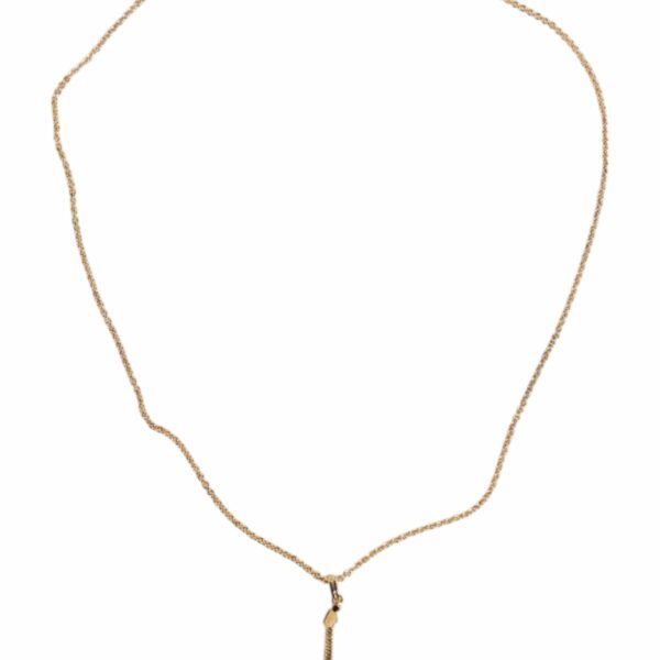 Dolce & Gabbana Gold Tone Chain Brass Crystal Guitar Pendant Necklace