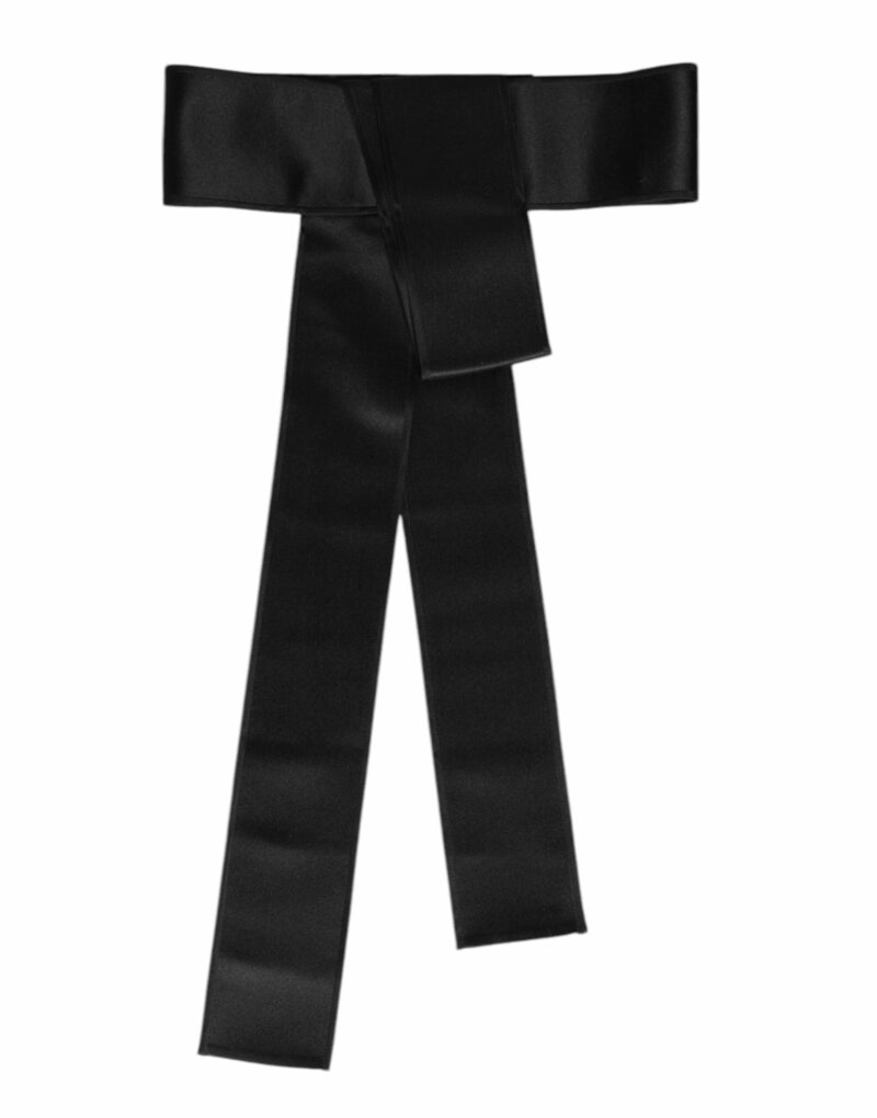 Dolce & Gabbana Black Satin Wide Waist Belt - Image 2
