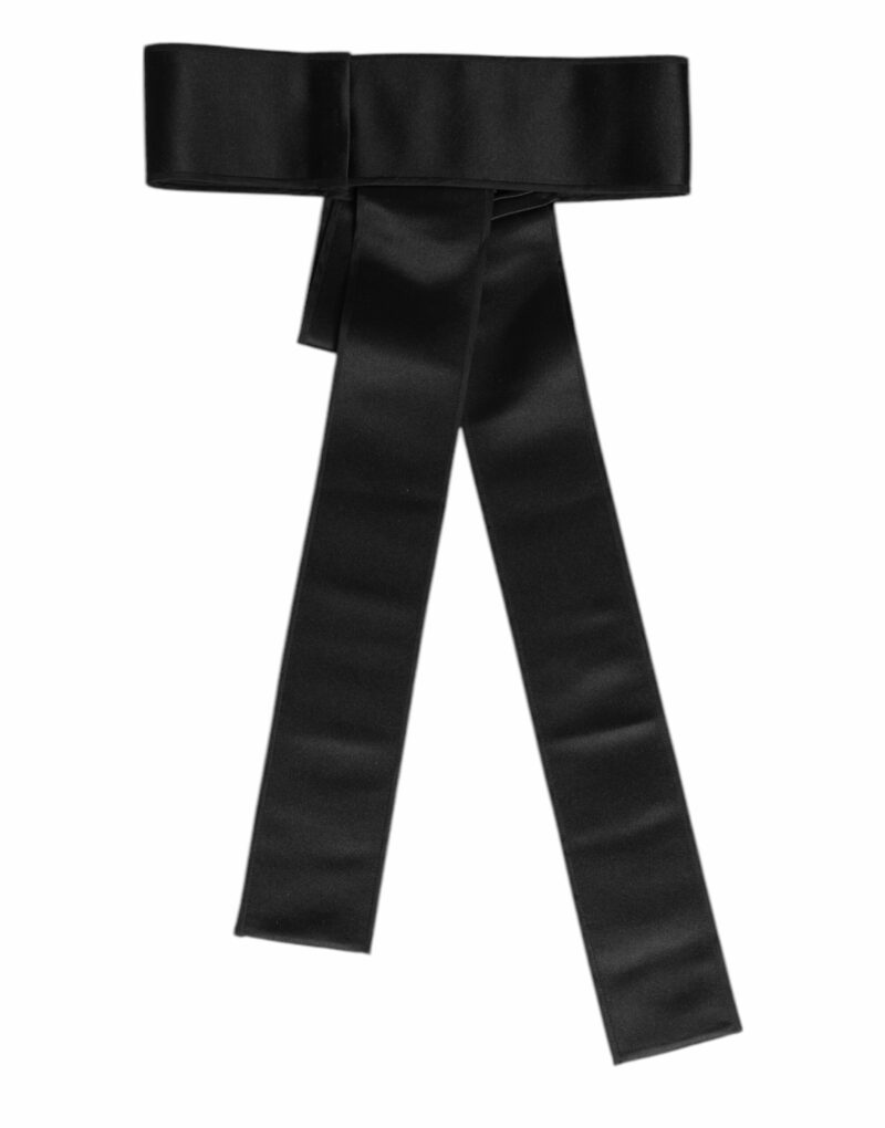 Dolce & Gabbana Black Satin Wide Waist Belt - Image 3