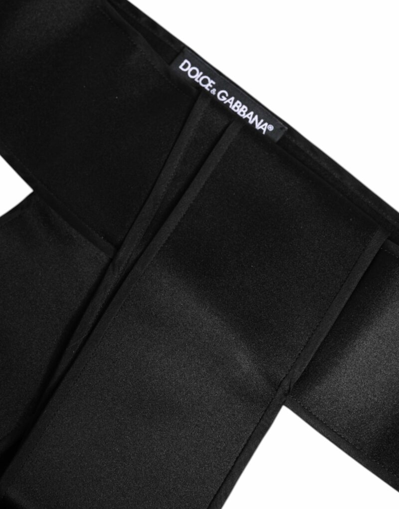 Dolce & Gabbana Black Satin Wide Waist Belt - Image 4