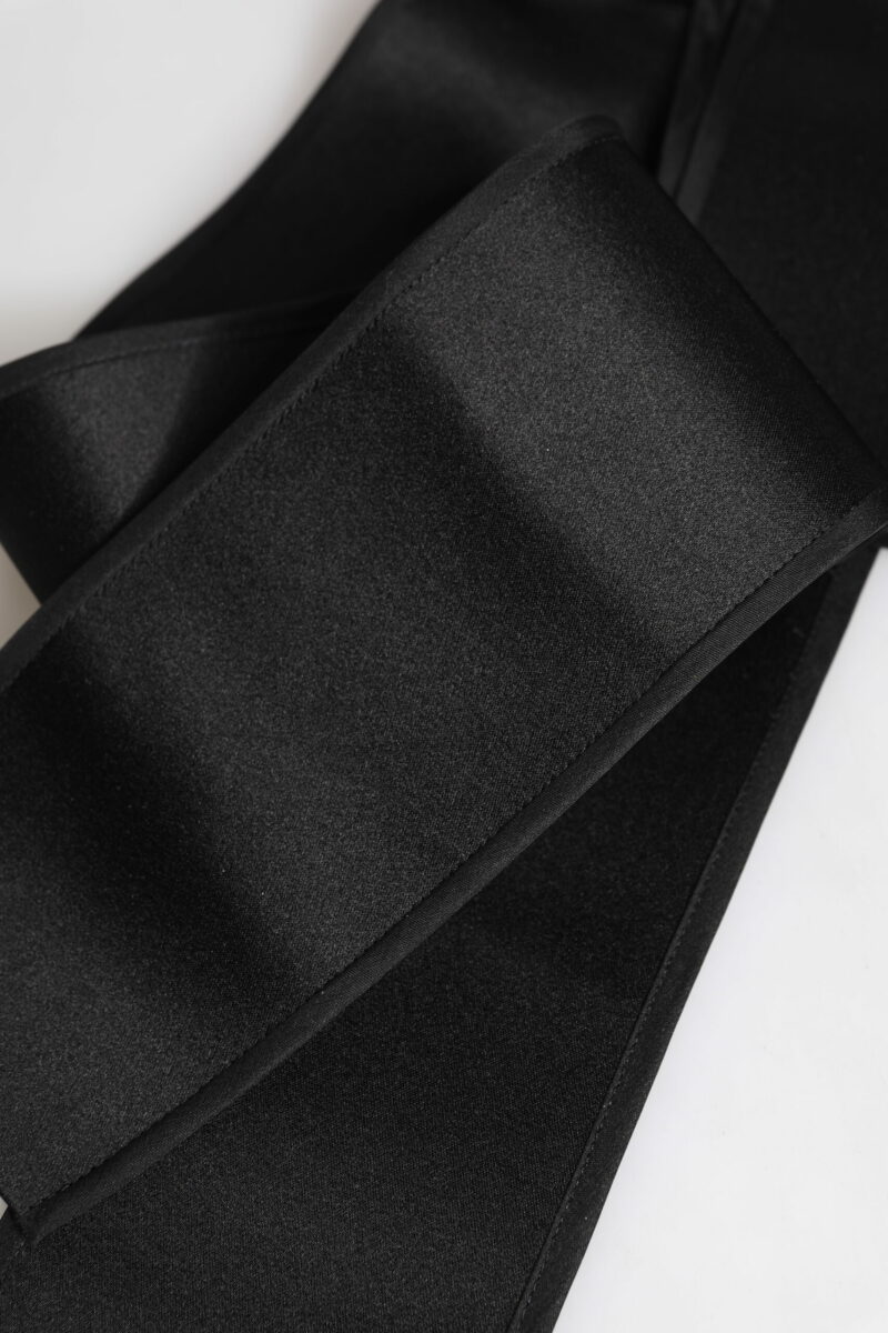 Dolce & Gabbana Black Satin Wide Waist Belt - Image 5