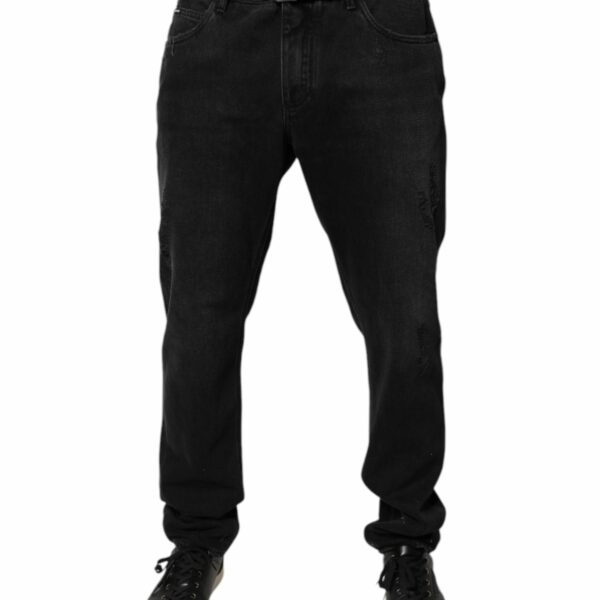 Dolce & Gabbana Black Cotton Skinny Men Denim Jeans
