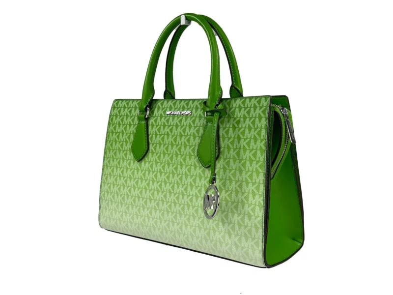 Michael Kors Sheila Medium Crossbody Satchel Purse Bag Jungle Green - Image 4