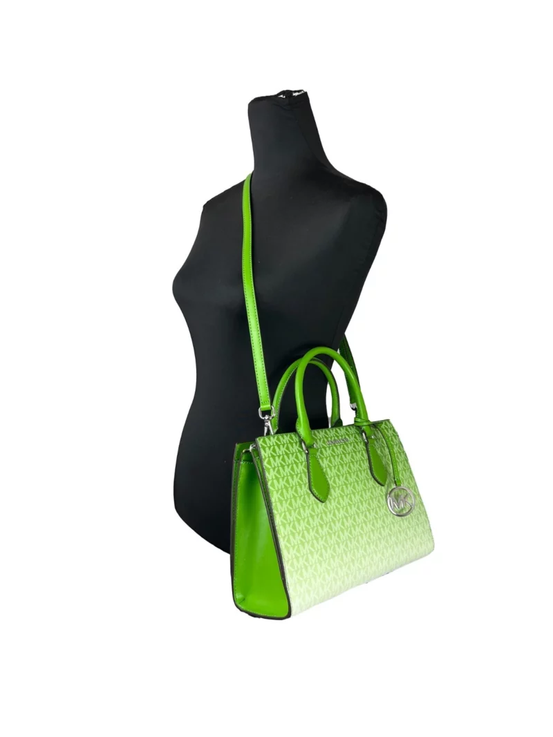 Michael Kors Sheila Medium Crossbody Satchel Purse Bag Jungle Green - Image 2