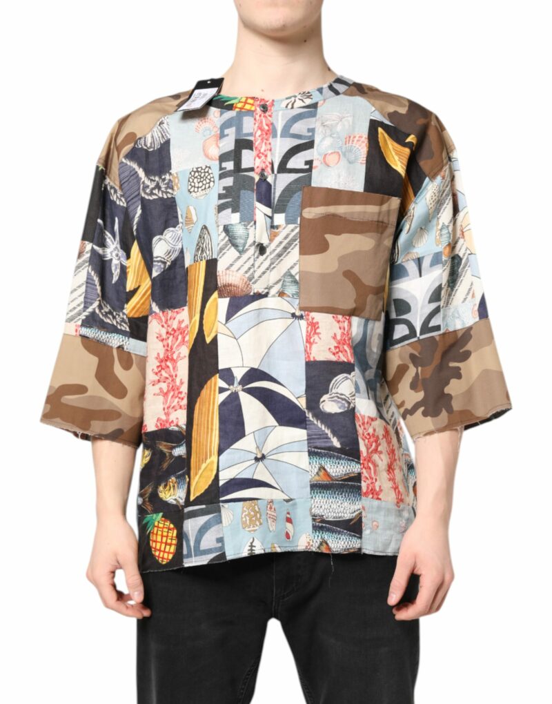 Dolce & Gabbana Multicolor Patchwork Short Sleeves Shirt - Image 2