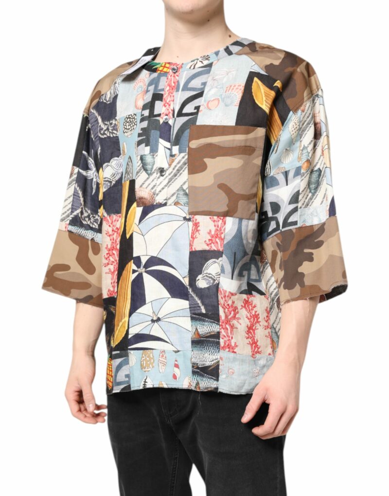 Dolce & Gabbana Multicolor Patchwork Short Sleeves Shirt - Image 3