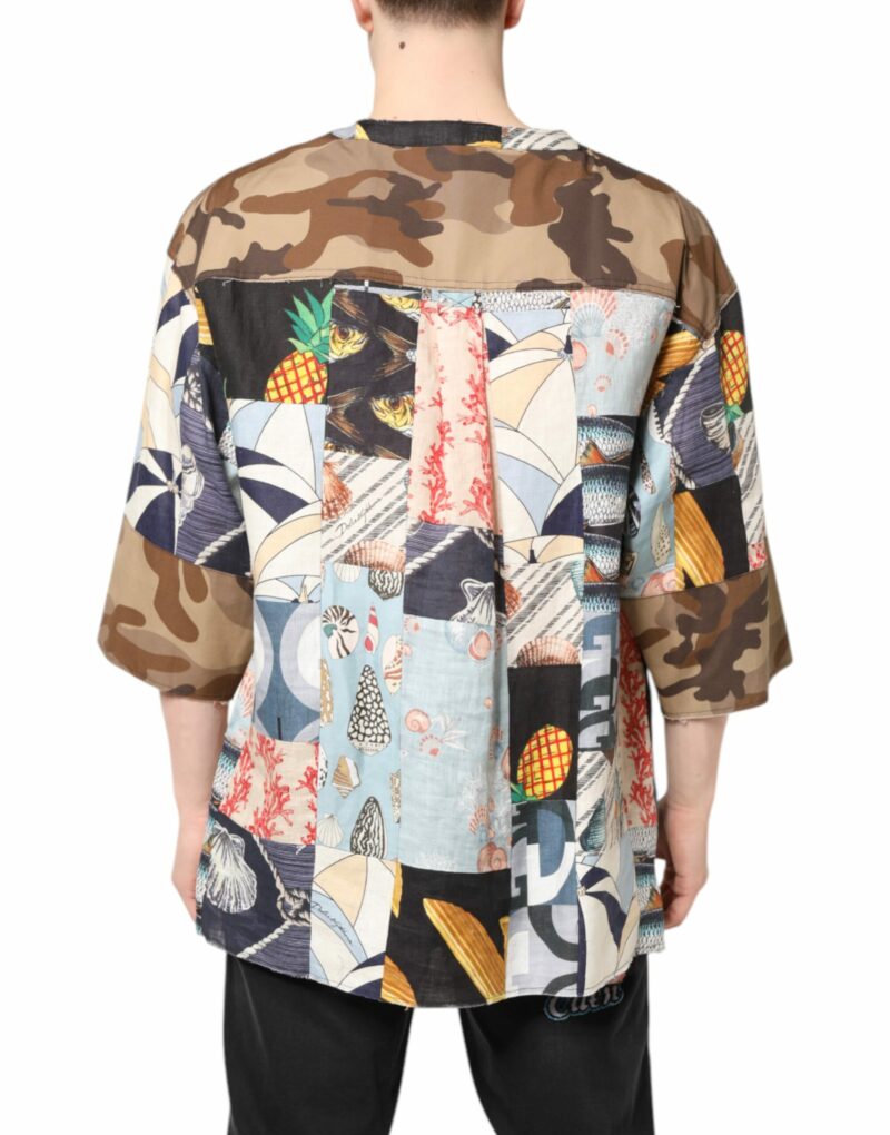 Dolce & Gabbana Multicolor Patchwork Short Sleeves Shirt - Image 4
