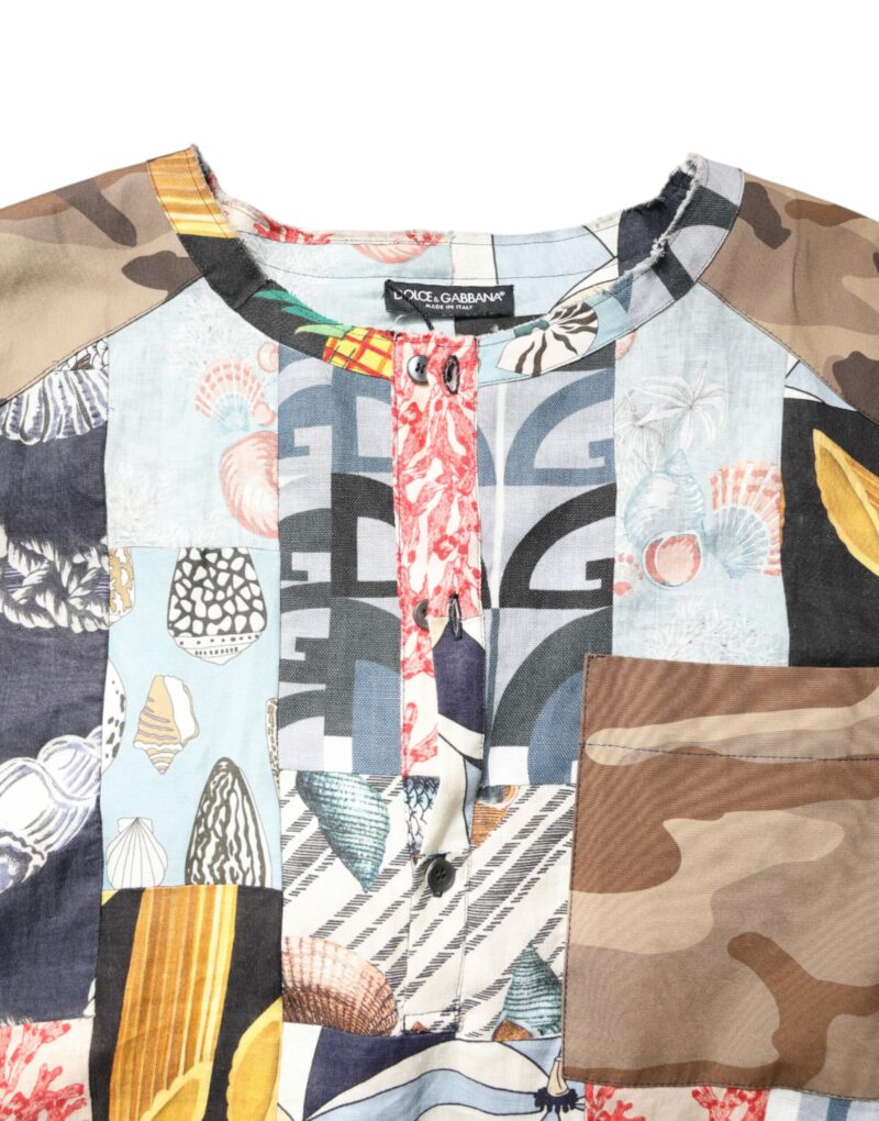 Dolce & Gabbana Multicolor Patchwork Short Sleeves Shirt - Image 5