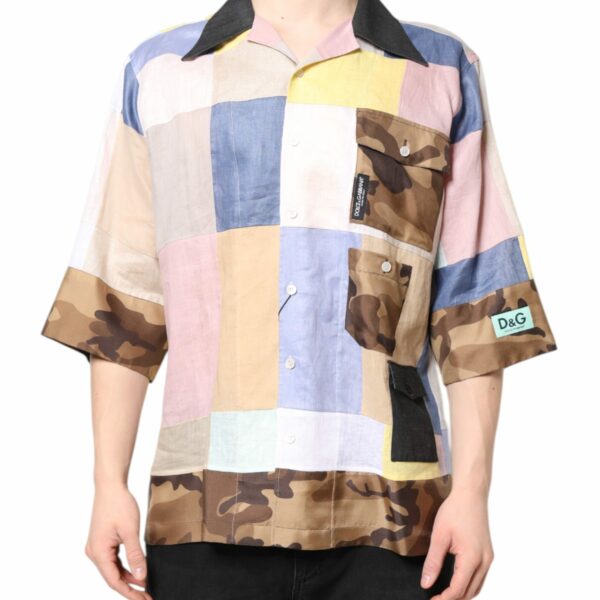 Dolce & Gabbana Multicolor Patchwork Short Sleeve Shirt