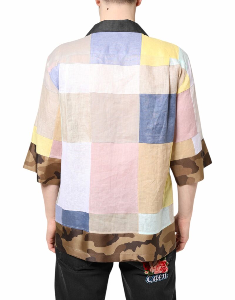 Dolce & Gabbana Multicolor Patchwork Short Sleeve Shirt - Image 4