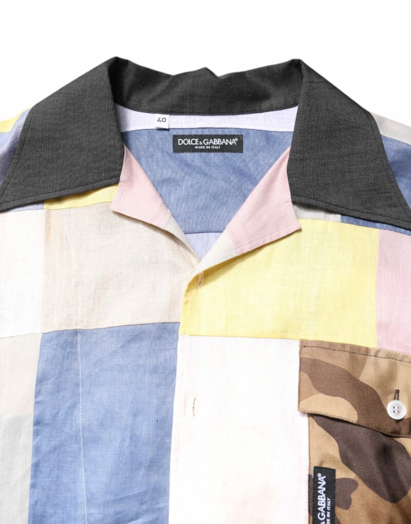 Dolce & Gabbana Multicolor Patchwork Short Sleeve Shirt - Image 5