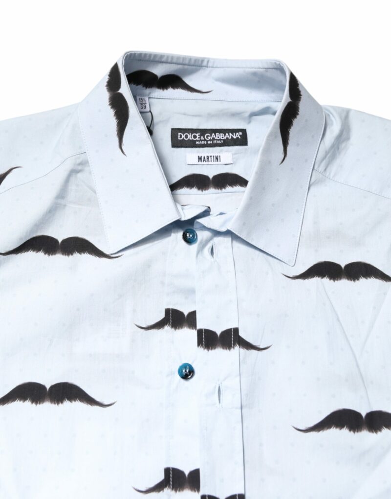 Dolce & Gabbana Light Blue Cotton MARTINI Formal Dress Shirt - Image 5