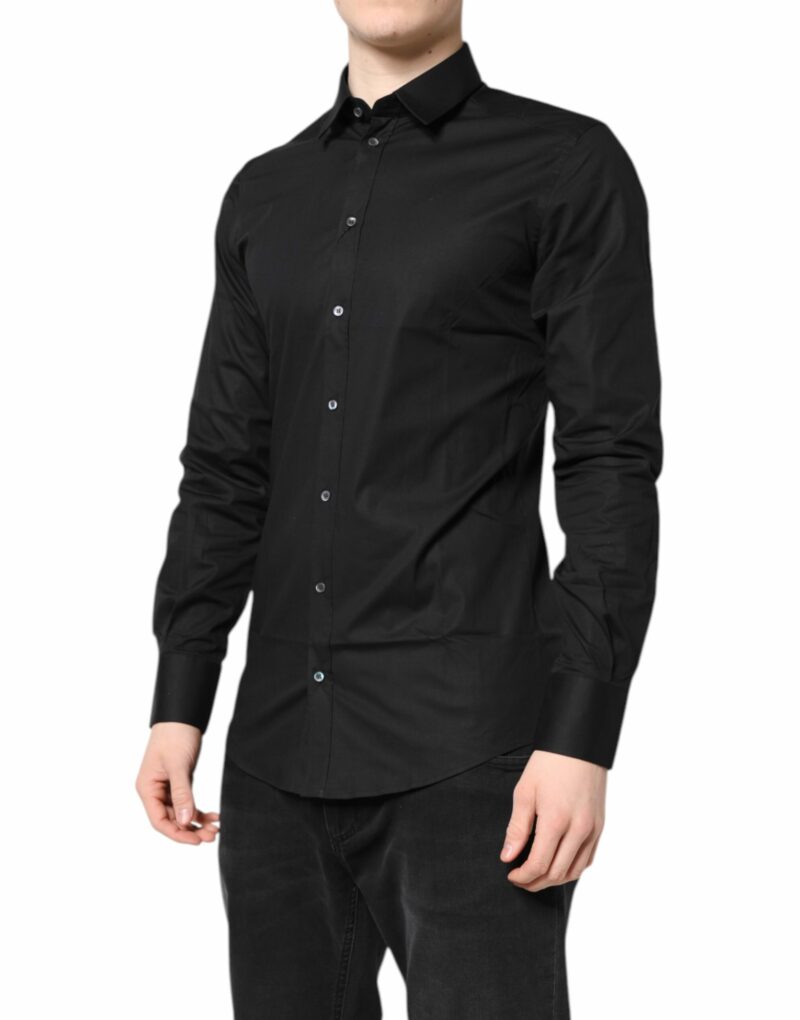 Dolce & Gabbana Black GOLD Cotton Long Sleeves Dress Shirt - Image 3