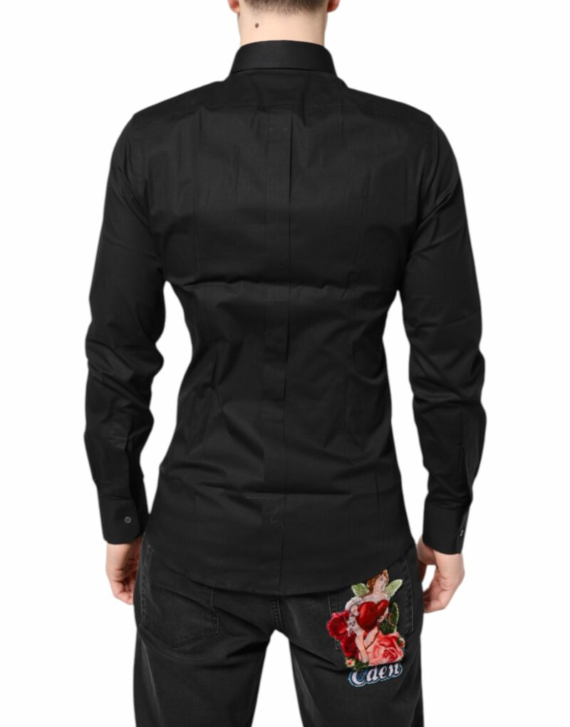 Dolce & Gabbana Black GOLD Cotton Long Sleeves Dress Shirt - Image 4