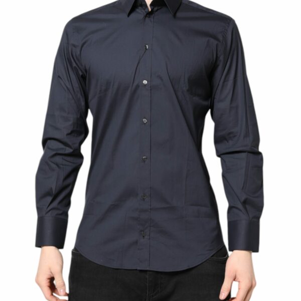 Dolce & Gabbana Dark Blue MARTINI Cotton Dress Formal Shirt