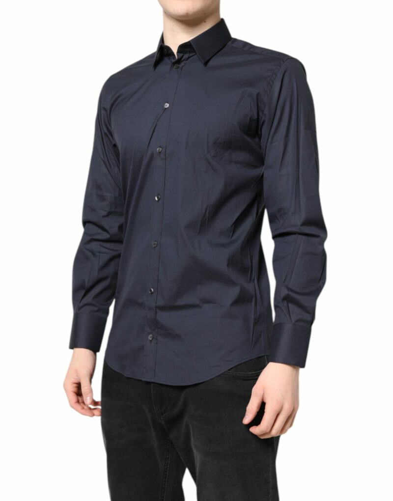 Dolce & Gabbana Dark Blue MARTINI Cotton Dress Formal Shirt - Image 3