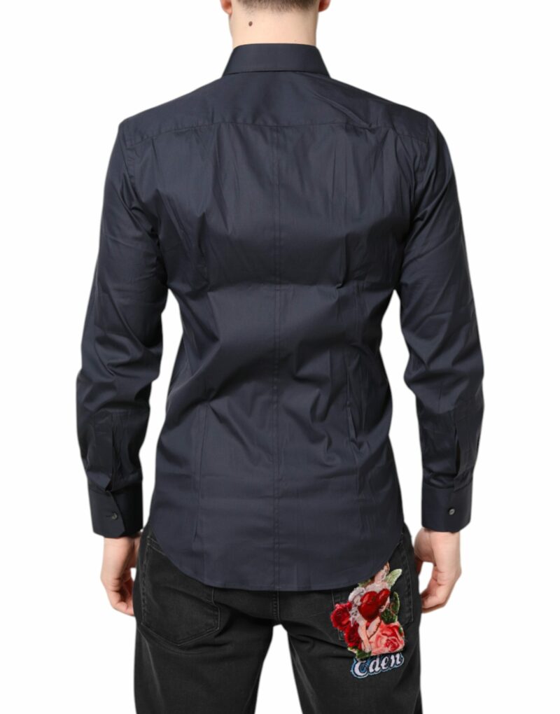 Dolce & Gabbana Dark Blue MARTINI Cotton Dress Formal Shirt - Image 4