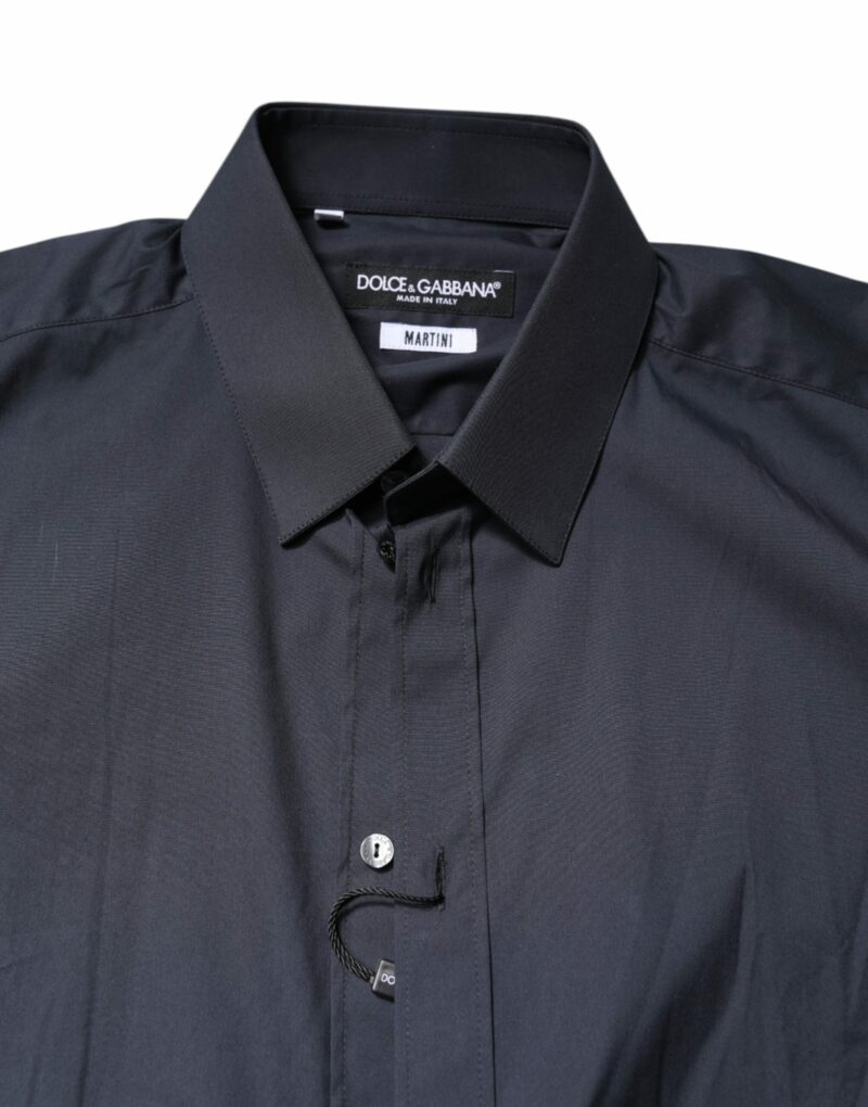 Dolce & Gabbana Dark Blue MARTINI Cotton Dress Formal Shirt - Image 5