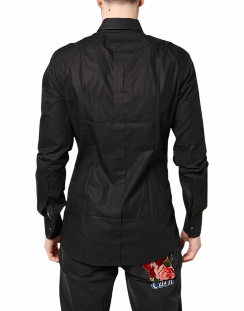 Dolce & Gabbana Black GOLD Cotton Dress Formal Shirt - Image 4