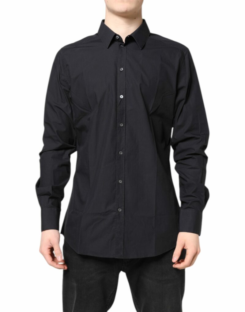 Dolce & Gabbana Black GOLD Cotton Men Dress Formal Shirt - Image 2