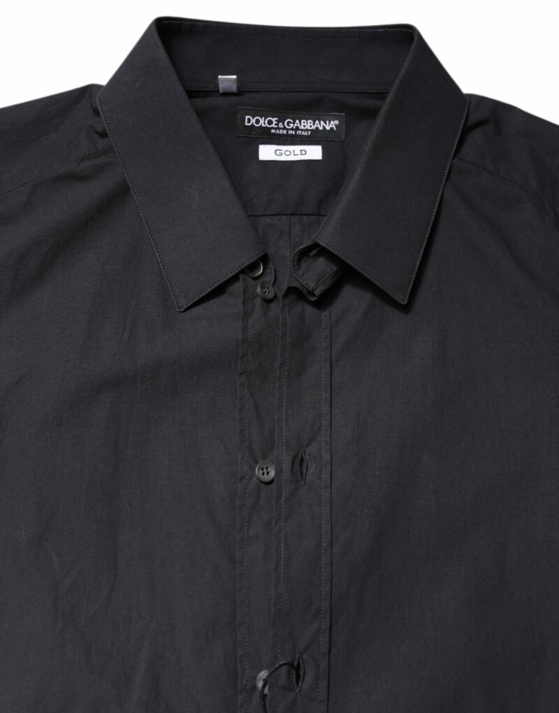 Dolce & Gabbana Black GOLD Cotton Men Dress Formal Shirt - Image 5