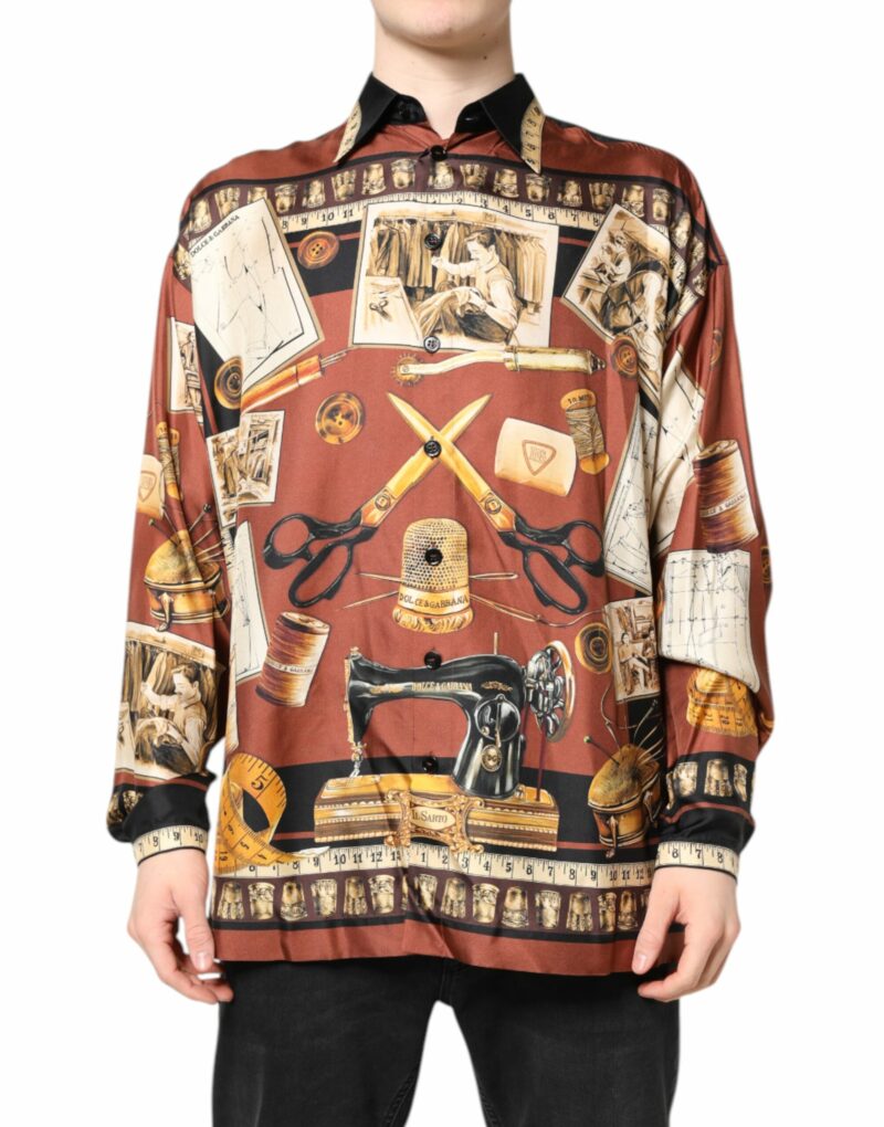 Dolce & Gabbana Multicolor Tailor Print Silk Casual Shirt - Image 2