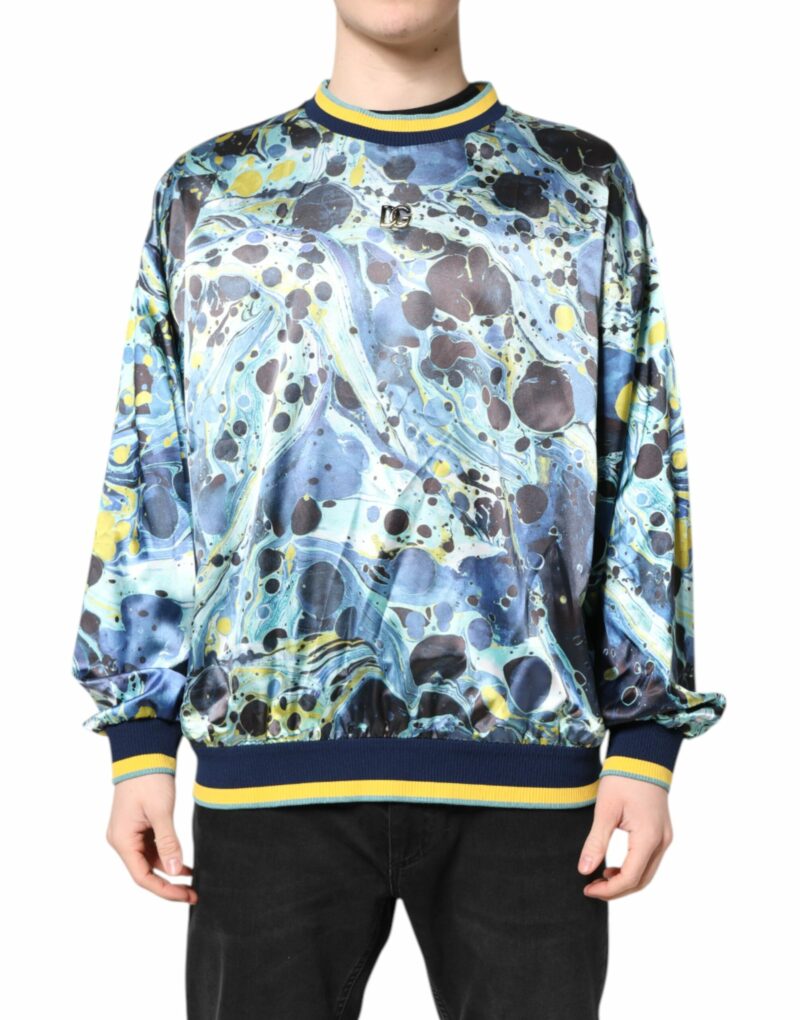 Dolce & Gabbana Multicolor Marble Print Men Pullover Sweater - Image 2