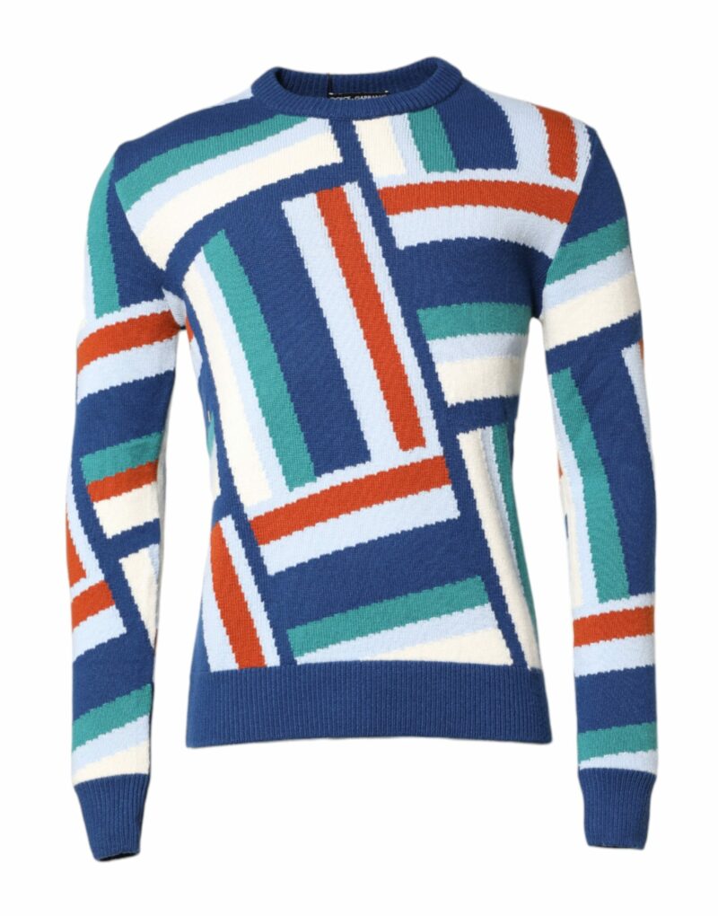 Dolce & Gabbana Multicolor Cashmere Knit Pullover Sweater - Image 2