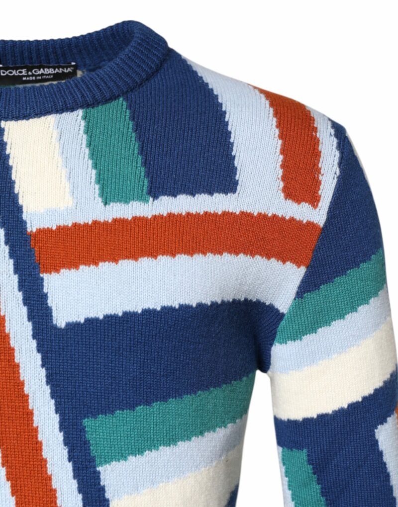Dolce & Gabbana Multicolor Cashmere Knit Pullover Sweater - Image 3