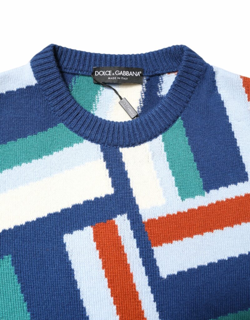 Dolce & Gabbana Multicolor Cashmere Knit Pullover Sweater - Image 5