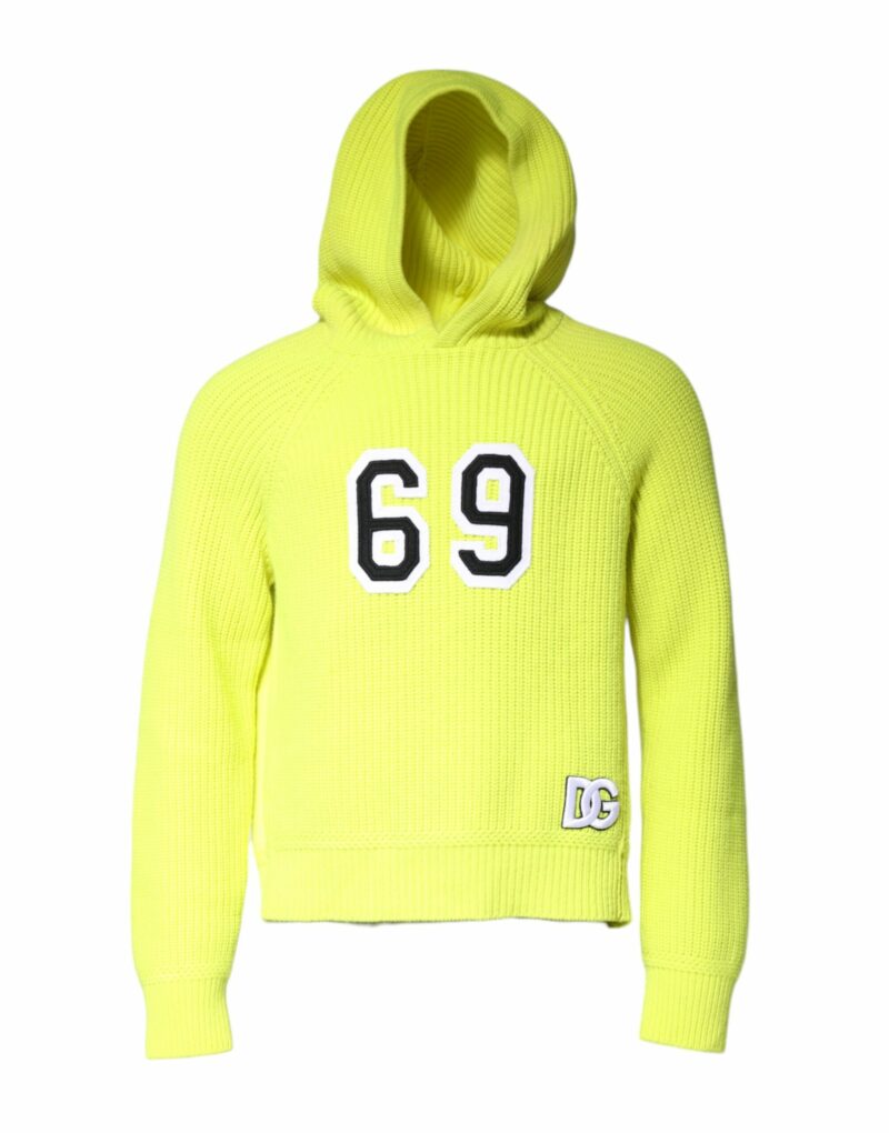 Dolce & Gabbana Green 69 Knit Hooded Men Pullover Sweater - Image 2