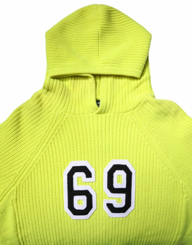 Dolce & Gabbana Green 69 Knit Hooded Men Pullover Sweater - Image 5