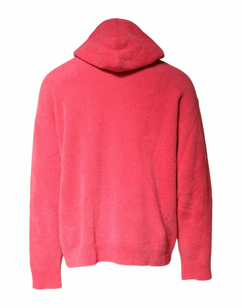Dolce & Gabbana Red Cotton Knit Hooded Men Pullover Sweater - Image 4
