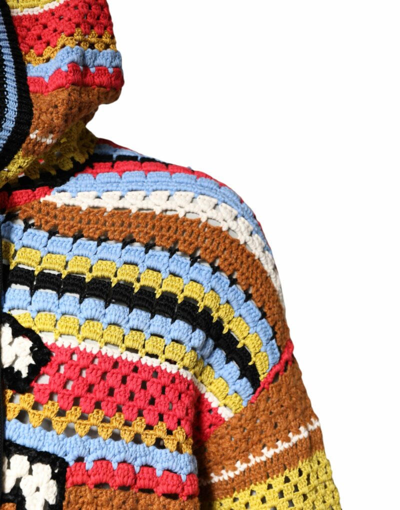 Dolce & Gabbana Multicolor Cotton Hooded Pullover Sweater - Image 3