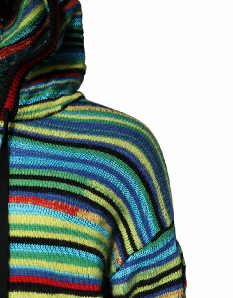 Dolce & Gabbana Multicolor Cotton Hooded Pullover Sweater - Image 3
