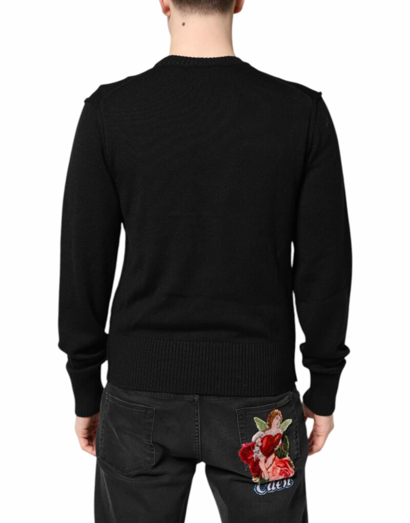 Dolce & Gabbana Black Logo Embroidery Knit Pullover Sweater - Image 4